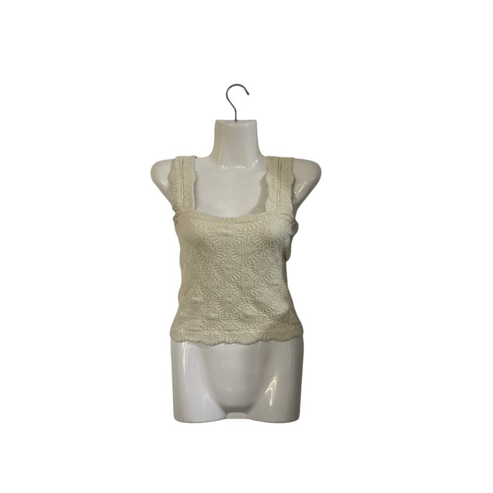 Free People Intimately Love Letter Cami Textured Floral Tank Top SZ S Boho